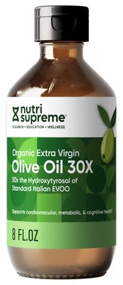 Nutri Supreme, Kosher Organic Extra Virgin OLIVE OIL 30X, Supports Cardiovascular + Metabolic &amp; Cognitive Health, Liquid - 8 fl. oz #219