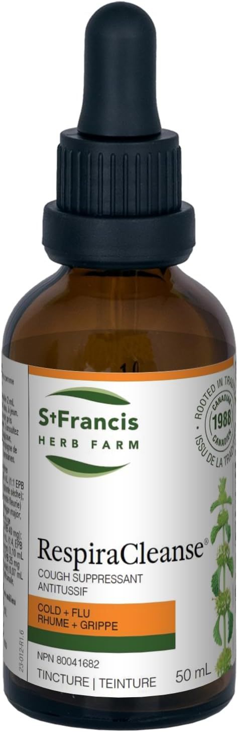 St. Francis Herb Farm, RESPIRACLEANSE, Cough Suppressant, Liquid Tincture - 50 mL