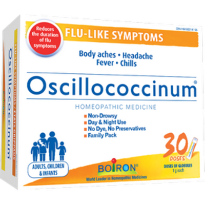 Boiron, Oscillococcinum, FLU-LIKE SYMPTOMS, Homeopathic Medicine, Quick Dissolving Pellets