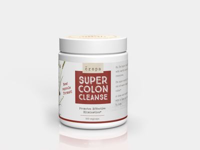 Crops, Kosher SUPER COLON CLEANSE (Fiber with Clay and Charchoal), Promotes Effective Elimination
