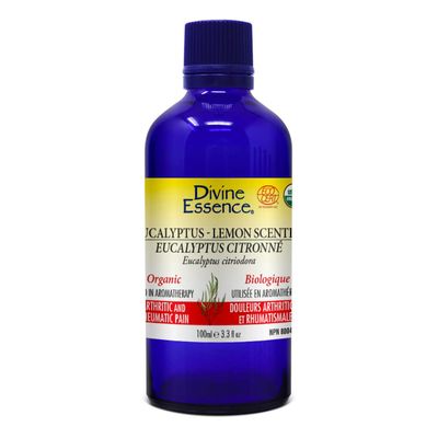 Divine Essence, EUCALYPTUS-LEMON SCENTED Organic, Relieves Arthritic &amp; Rheumatic Pain, Essential Oil