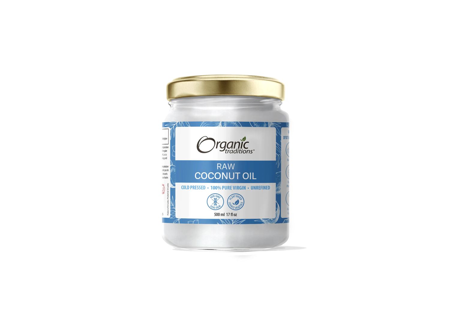 Organic Traditions, Kosher RAW COCONUT OIL, Cold Pressed + 100% Pure Virgin &amp; Unrefined, Size: 500 mL (17 fl. oz)
