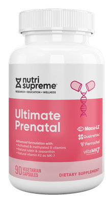 Nutri Supreme, Kosher ULTIMATE PRENATAL 1-A-Day, Advanced Formulation with Activated &amp; Methylated B Vitamins, Natural Lutein &amp; Zeaxanthin, Natural Vitamin K2 as MK-7
