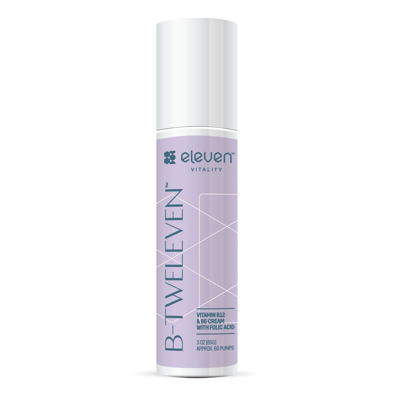 Eleven Vitality, B-TWELEVEN Cream, Vitamin B12 + B6 &amp; Folic Acid - 3 oz. (85g)