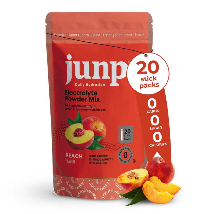 JUNP Electrolytes Powder, Kosher PEACH Flavor, Hydration Keto Electrolyte Drink Sticks - Pack of 20 (20 servings)