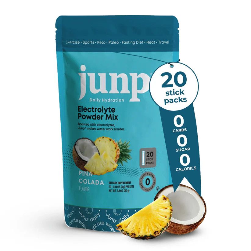 JUNP Electrolytes Powder, Kosher PINA COLADA Flavor, Hydration Keto Electrolyte Drink Sticks - Pack of 20 (20 servings)