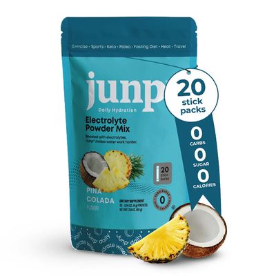 JUNP Electrolytes Powder, Kosher PINA COLADA Flavor, Hydration Keto Electrolyte Drink Sticks - Pack of 20 (20 servings)