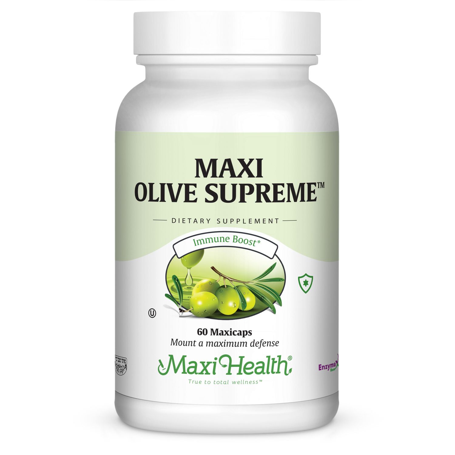 Maxi Health, Kosher MAXI OLIVE SUPREME, Size: 60 Vegetarian Capsules