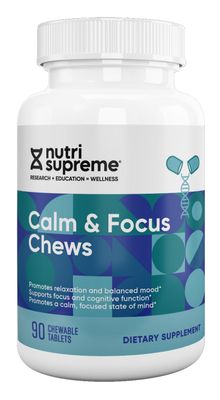 Nutri Supreme, Kosher CALM &amp; FOCUS CHEWS, Promotes Relaxation &amp; Balanced Mood - 90 Chewable Tablets #85