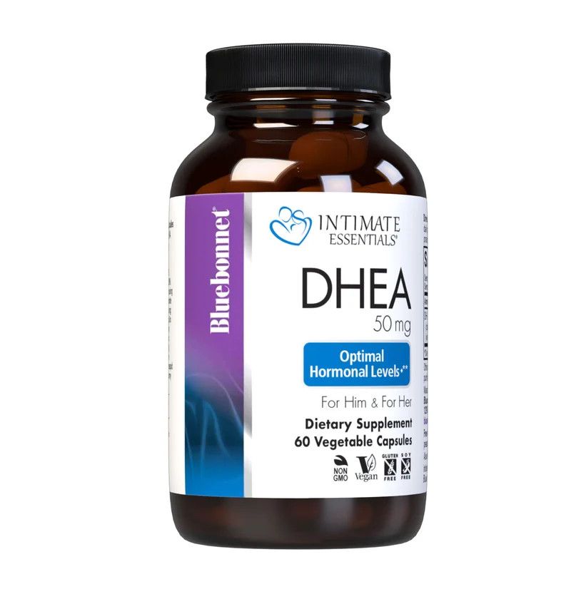 Bluebonnet, Intimate Essentials, DHEA 50mg (Dehydroepiandrosterone), For Him &amp; For Her, Optimal Hormonal Levels - 60 Vegetarian Capsules