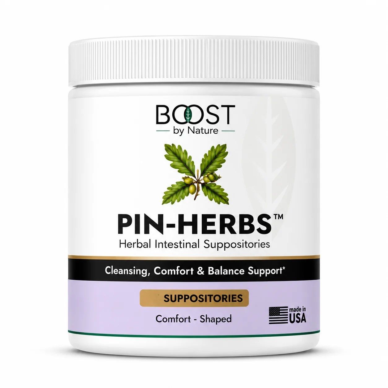 BOOST by Nature PIN-HERBS Detox, Clears &amp; Prevents Parasites Pinworm Infestation By Killing Existing Worms &amp; Eggs - 30 Suppositories