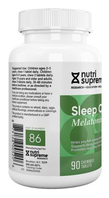 Nutri Supreme, Kosher Sleep Chews, Melatonin Free - 90 Chewables #86