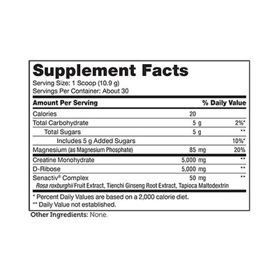 Zahlers, Kosher CREATINE POWDER With D-Ribose &amp; Senactiv Complex - 11.5 Oz (327g)