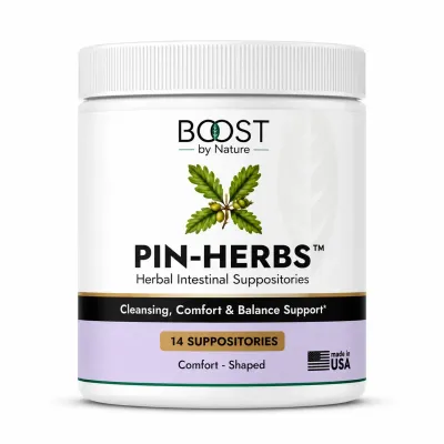 BOOST by Nature PIN-HERBS Detox, Clears &amp; Prevents Parasites Pinworm Infestation By Killing Existing Worms &amp; Eggs