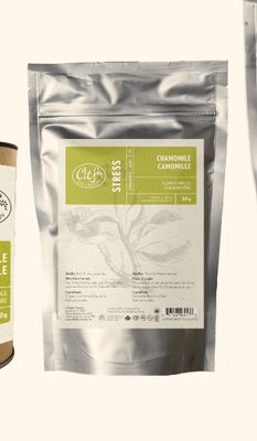 Clef Des Champs, Stress CHAMOMILE Flower Whole Organic Loose Tea, Calms Nervous &amp; Digestive Systems, Tube