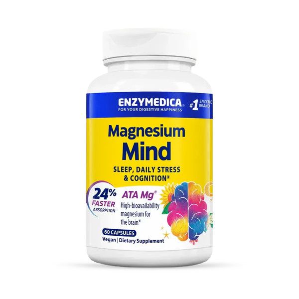 Enzymedica USA, MAGNESIUM MIND, For Sleep + Daily Stress &amp; Cognition, Size: 60 Vegetarian Capsules