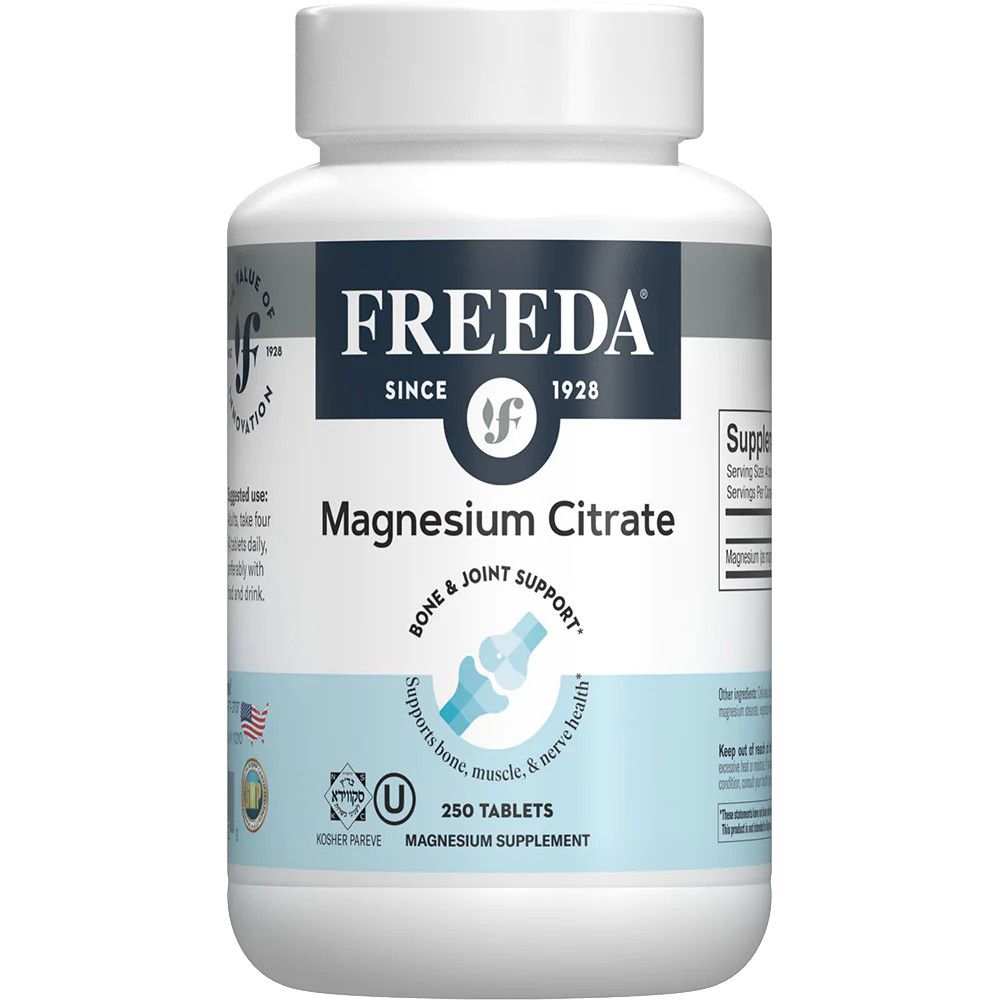 Freeda, Kosher Magnesium Citrate, Bone &amp; Joint Support, Size: 250 Tablets