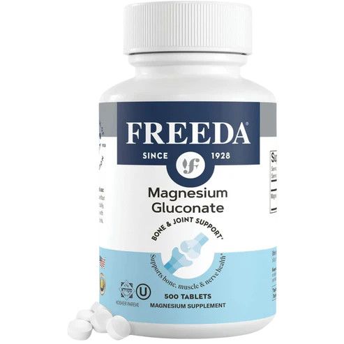 Freeda, Kosher Magnesium Gluconate, Bone &amp; Joint Support, Size: 500 Tablets