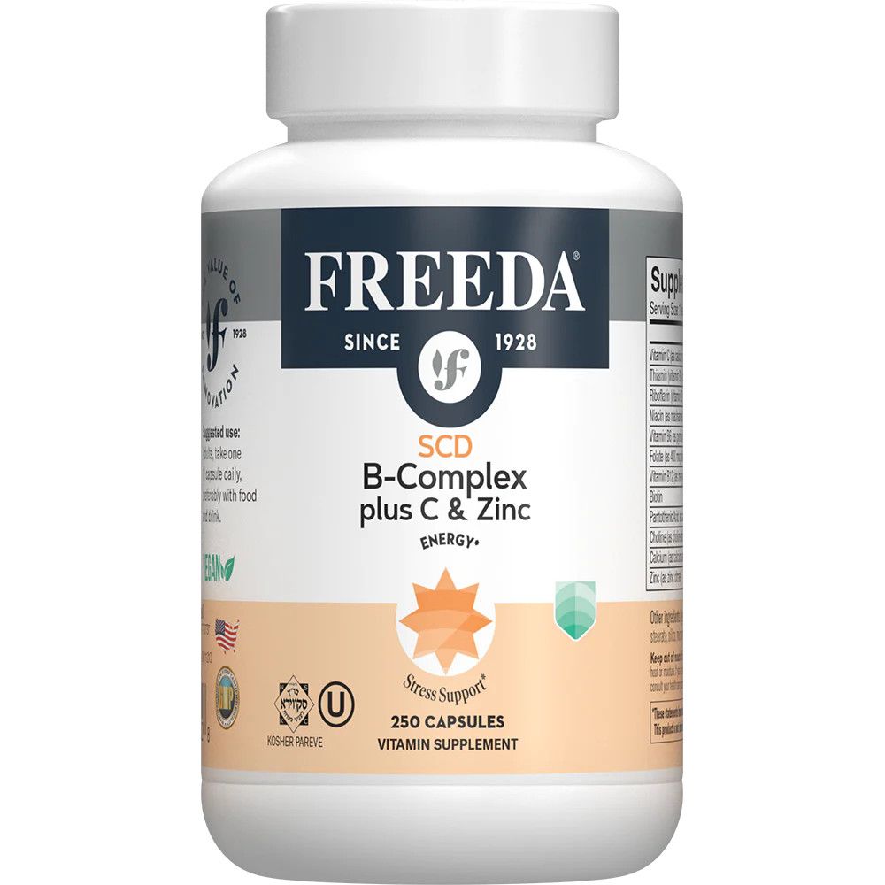 Freeda, Kosher SCD B Complex w/ Vitamin C &amp; Zinc, Size: 250 Vegetarian Capsules