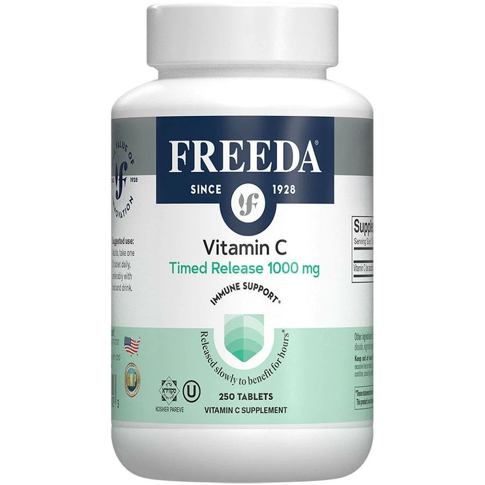 Freeda, Kosher VITAMIN C 1000mg Timed Release, Immune Support, Size: 250 Tablets