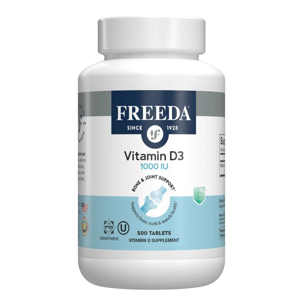 Freeda, Kosher Vitamin D3 1,000 IU (25mcg), Bone &amp; Joint Support, Size: 500 Tiny Tablets