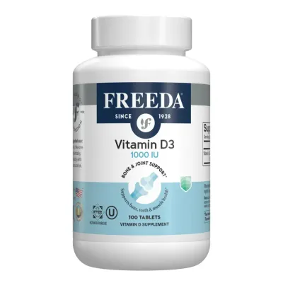 Freeda, Kosher Vitamin D3 1,000 IU (25mcg), Bone &amp; Joint Support