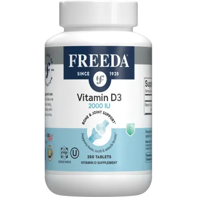 Freeda, Kosher VITAMIN D3 2,000 IU (50 mcg), Bone &amp; Joint Support