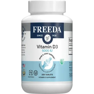 Freeda, Kosher Vitamin D3 5,000 IU (125 mcg), Bone &amp; Joint Support