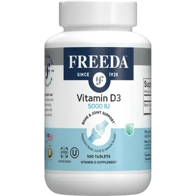 Freeda, Kosher Vitamin D3 5,000 IU (125 mcg), Bone &amp; Joint Support