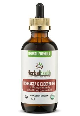 Herbal Health, Herbal Formula, Kosher ECHINACEA &amp; ELDERBERRY, for Optimum Immunity to the Flu &amp; Common Cold, Liquid