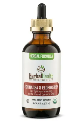 Herbal Health, Herbal Formula, Kosher ECHINACEA &amp; ELDERBERRY, for Optimum Immunity to the Flu &amp; Common Cold, Liquid