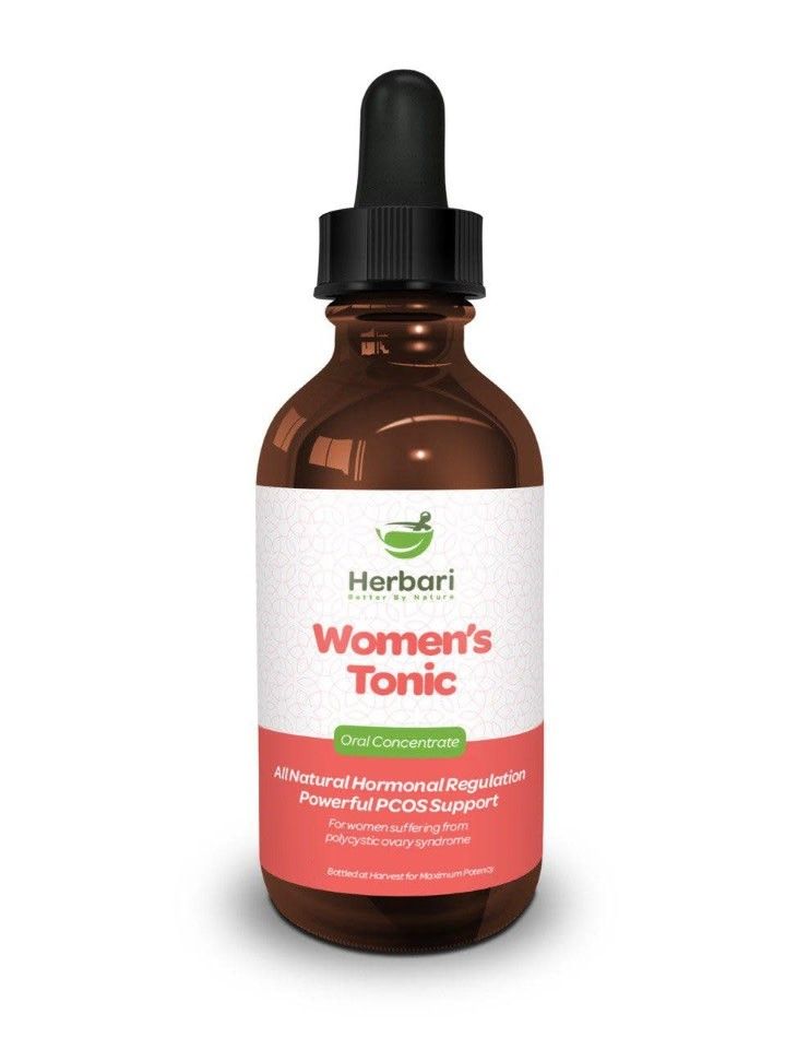 Herbari, Kosher WOMEN'S TONIC, Oral Concentrate For Women Suffering From Polycystic Ovary Syndrome, Liquid Tincture, Size: 8 Fl. oz. (235 ml) - Kosher for Passover