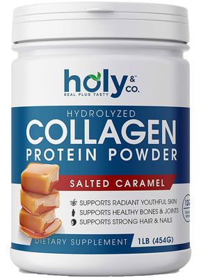 Holy &amp; Co., Kosher Pareve Hydrolyzed COLLAGEN Protein Powder, Salted Caramel Flavor