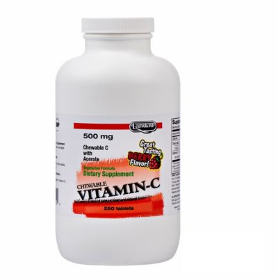 Landau, Kosher CHEWABLE VITAMIN-C 500mg, Berry Flavor