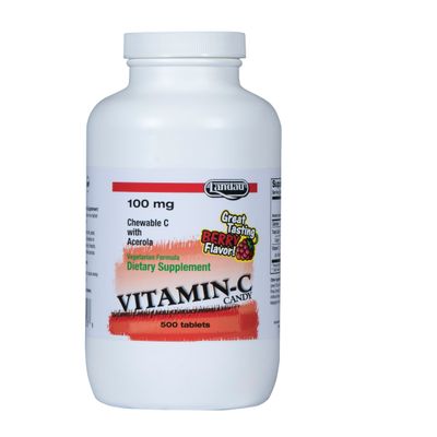 Landau, Kosher Chewable VITAMIN-C CANDY 100mg, Berry Flavor