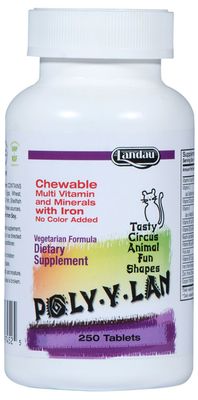 Landau, Kosher POLY-Y-LAN Chewable Multi Vitamin &amp; Minerals, With Iron