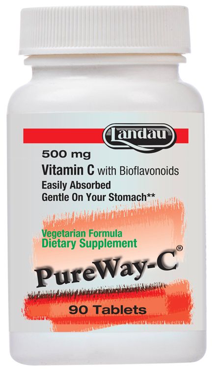 Landau, Kosher PureWay-C 500 mg, Vitamin C with Bioflavonoids, Size: 90 Tablets