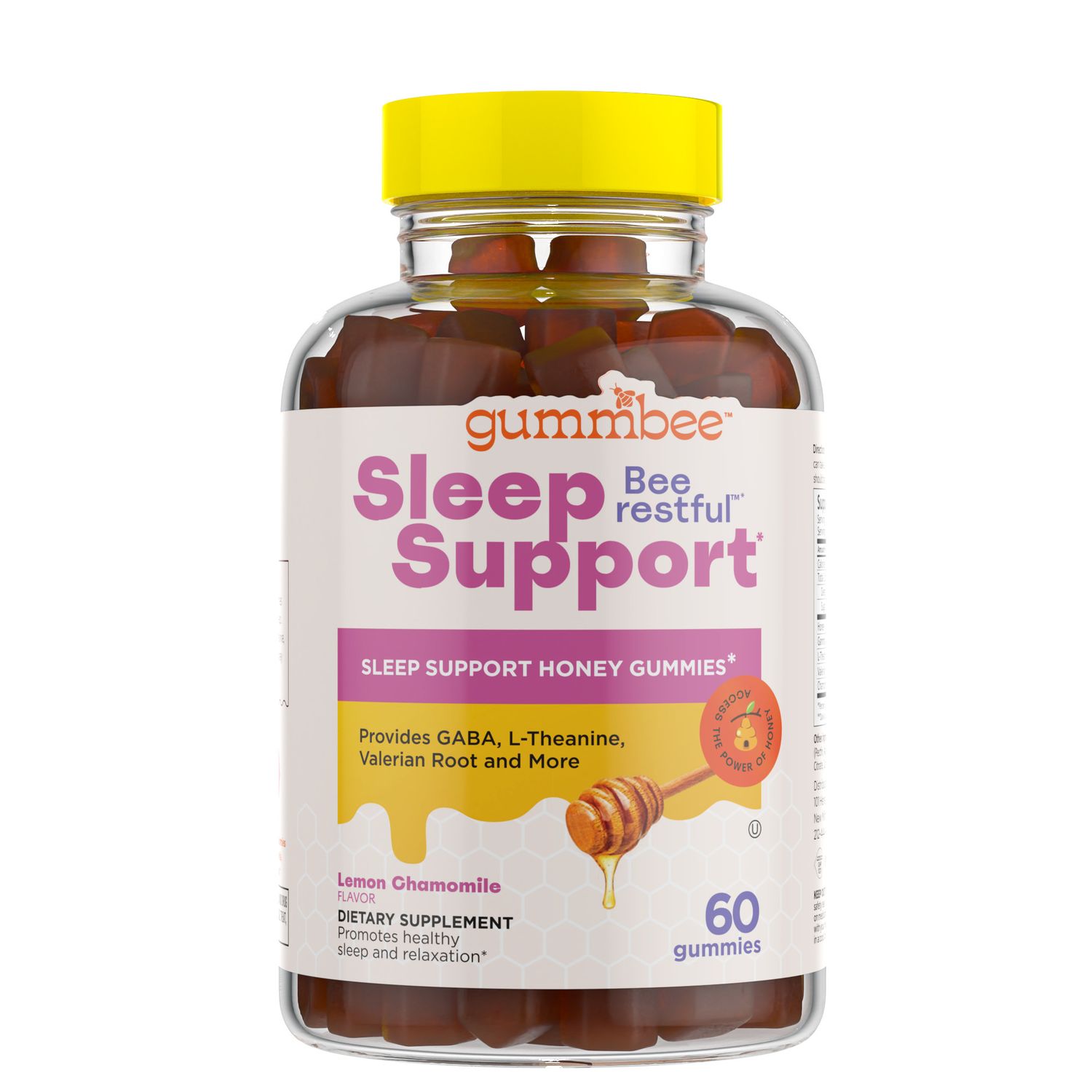 GUMMBEE, SLEEP SUPPORT Honey Gummies, Lemon Chamomile Flavor - 60 Gummies