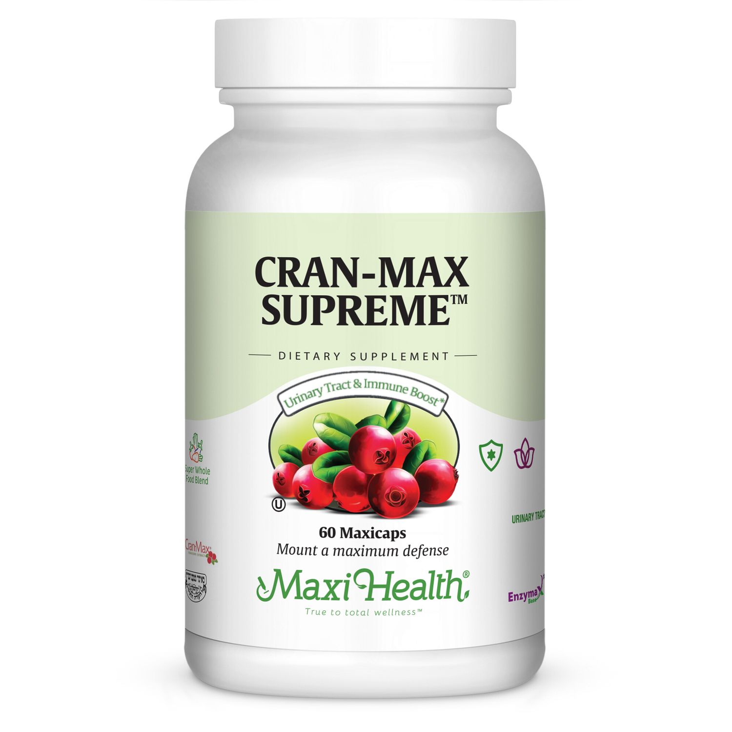 Maxi Health, Kosher CranMax Supreme, Cranberry, Size: 60 Vegetarian Capsules