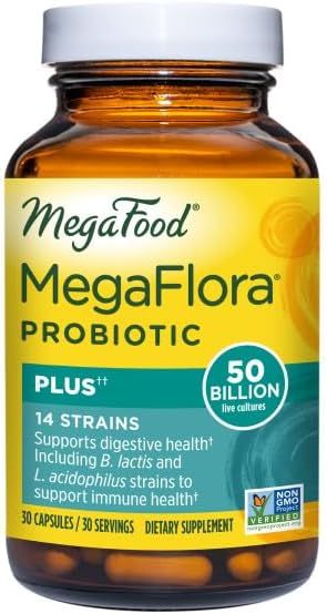 MegaFood USA, MEGAFLORA Plus, Probiotic (50 Billion CFU), Size: 30 Vegetarian Capsules