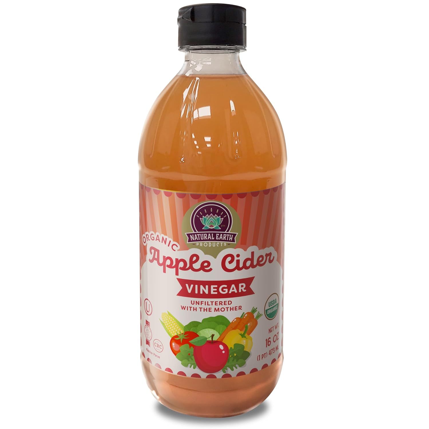 Natural Earth, Organic Apple Cider Vinegar, Liquid, Size: 16 fl. oz. (473 mL)