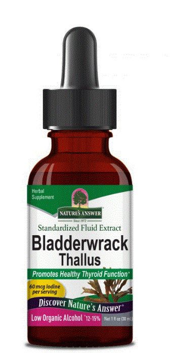 Natures Answer, Kosher BLADDERWRACK THALLUS, Promotes Healthy Thyroid Function, Size: 1 fl. oz (30 mL)