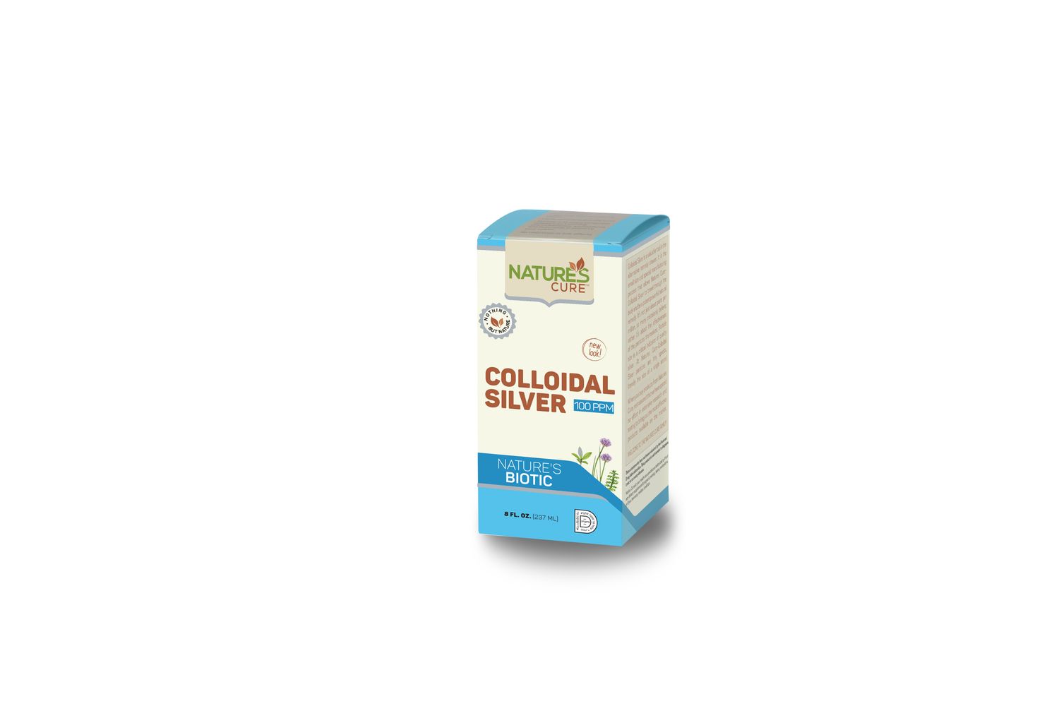Natures Cue, COLLOIDAL SILVER 100 PPM, Nature's Biotic, Liquid, Size: 8 fl. oz (237 mL) - Kosher for Passover