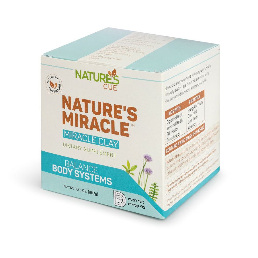 Natures Cue, Nature's Miracle, MIRACLE CLAY POWDER (Bentonite), Balance Body Systems, Size: 10.5 oz. (297g) - Kosher for Passover