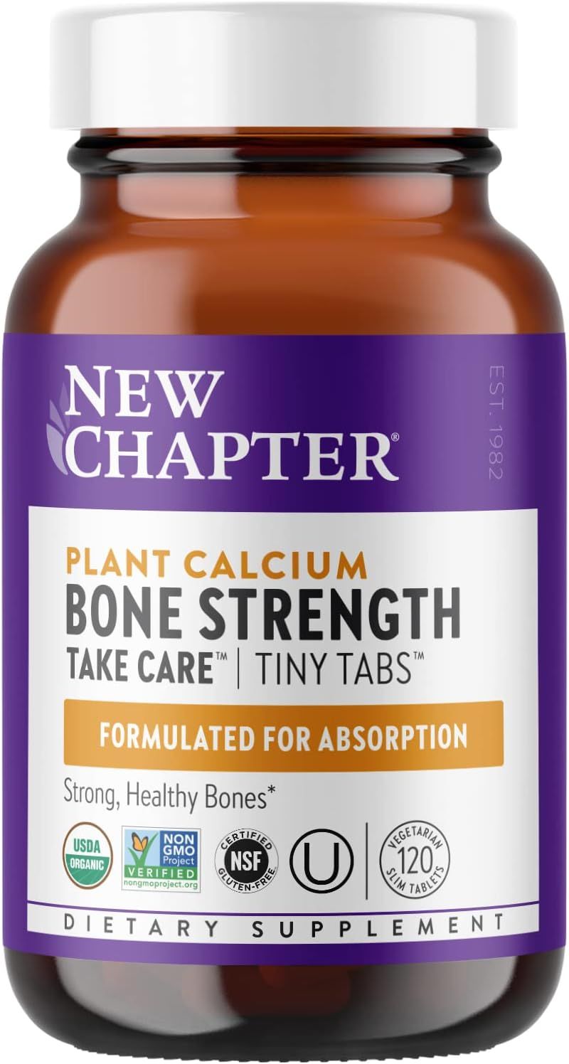 New Chapter, Kosher Plant Calcium BONE STRENGTH Take Care, Strong + Healthy Bones, Size: 120 Tiny Tablets