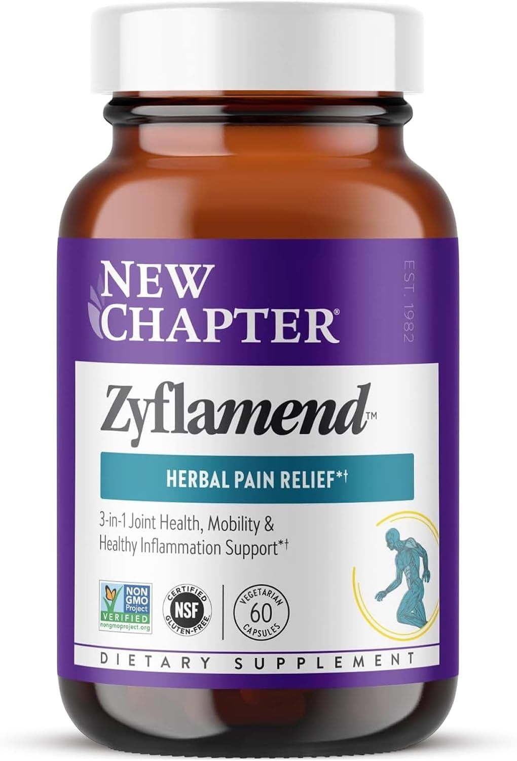 New Chapter, ZYFLAMEND, Herbal Pain Relief, Size: 60 Vegetarian Capsules