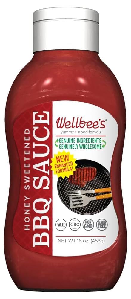 Wellbee's, HONEY SWEETENED BBQ SAUCE, All Natural Barbecue Sauce - Made with Real Honey - 16 oz. (453g)