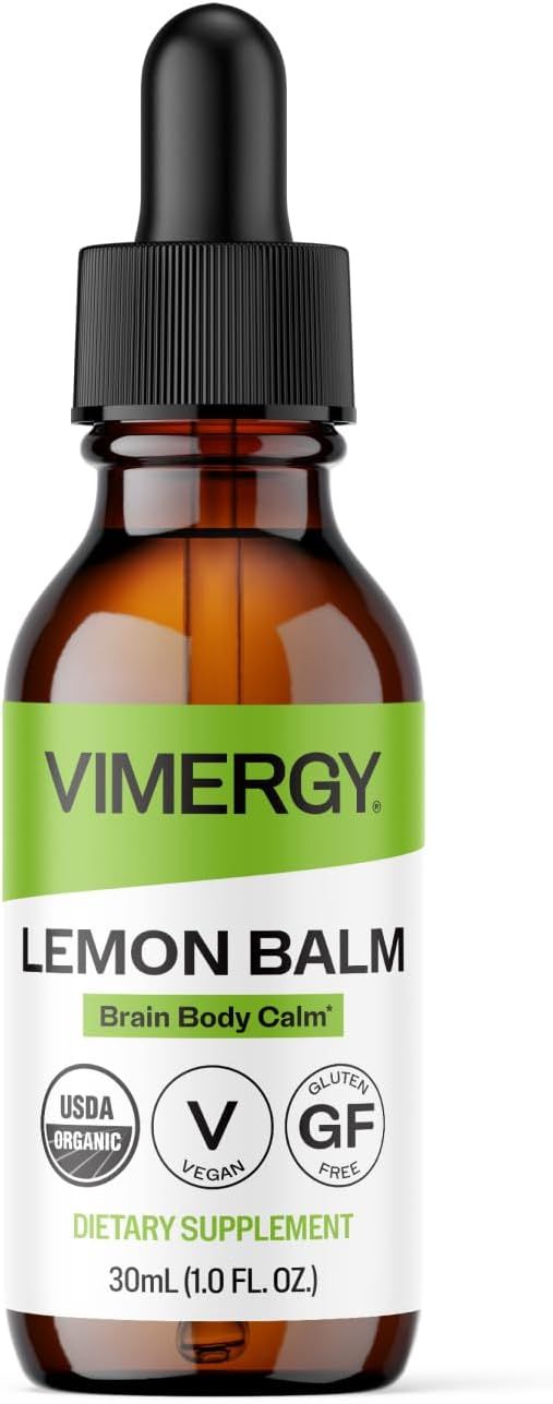 Vimergy USDA, Organic Lemon Balm, Liquid (Alcohol Free) 10:1, Size: 1 fl. oz. (30 mL)