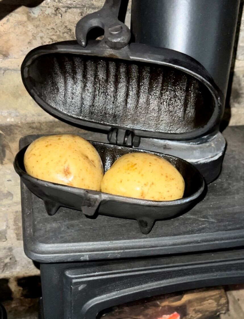 SMALL Stove Top Cast Iron Baked Potato Cooker.