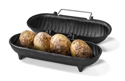 LARGE Stove Top Cast Iron Jacket Potato Cooker.